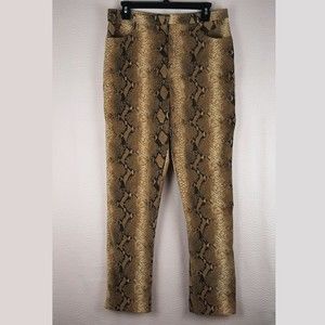 Kristen & Hayley Animal Brown Print Pants Soft Full Lenght Size 8